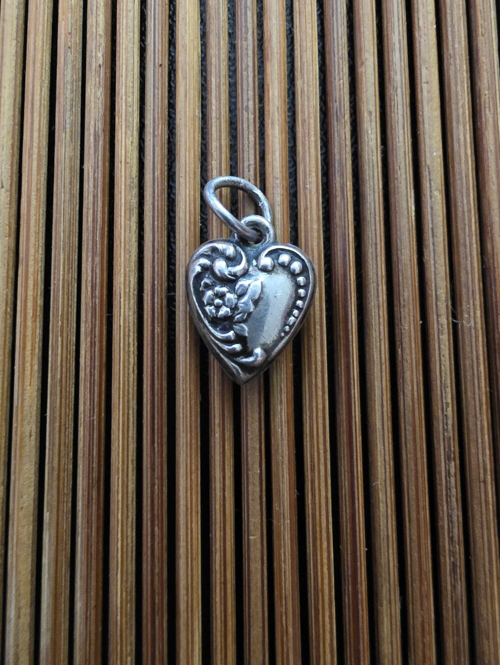 Sterling Silver Heart Charm, Pendant (Vintage)